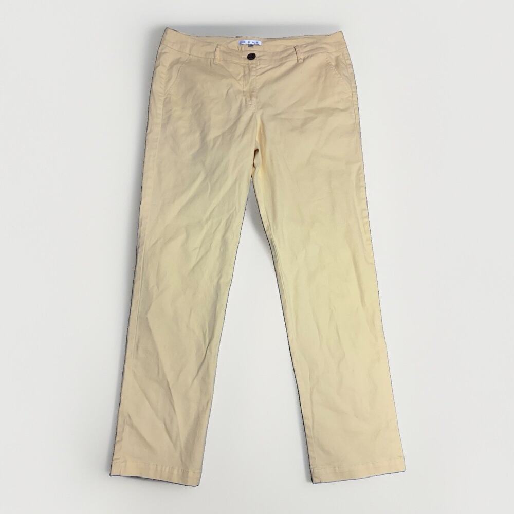 CAbi Womens Size 12 Yellow Chino Pants Straight Leg Stretch Style 820